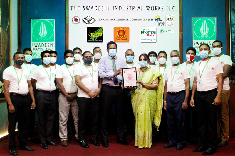 Swadeshi becomes the first personal care and soap manufacturing company in Sri Lanka to earn Covid-19 Safety Management System Certification
