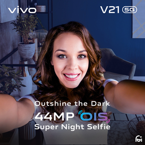VIVO V21 5G 44MP OIS NIGHT SELFIE සමඟ  රාත්‍රියේ දීප්තිමත් මතක සටහන් එකතු කරමු.