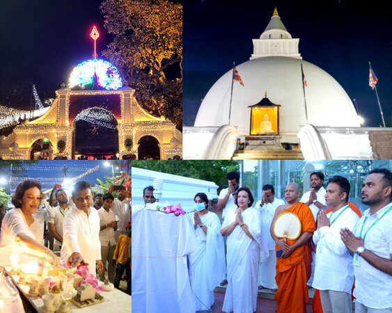 Swadeshi Khomba illuminates Kiri Vehera & Ruhunu Maha Kataragama Devalaya at Kataragama for the 22nd consecutive year.