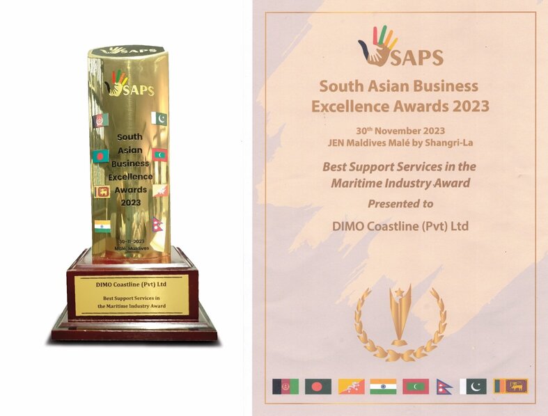 South Asian Business Excellence Awards 2023 விருது விழாவில் மதிப்புமிக்க விருதை பெற்ற DIMO Coastline Pvt Ltd