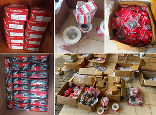 Counterfeit Parts of Honda brand were seized by CCD & infringers arrested