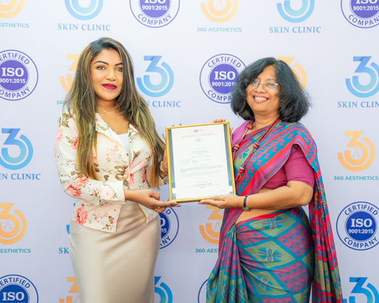 ISO 9001:2015 தரச்சான்றிதழ் பெற்ற 360 Skin Clinic மற்றும் 360 Aesthetics